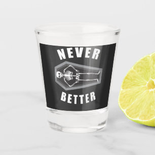 Verre A Shot Jamais Meurt À L'Intérieur Du Squelette Halloween