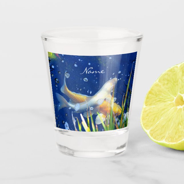 Verre A Shot Japonais Koi étang bleu Thunder_Cove (Devant)