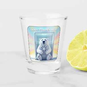 Verre A Shot Je déteste la chaleur de l'été - Joli ours polaire