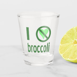 Verre A Shot Je déteste le texte vert brocoli