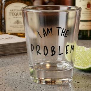 Verre A Shot « Je suis le problème » – Création drôle de police