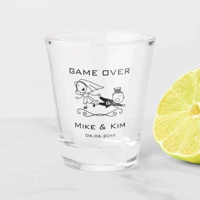 Verre A Shot Jeu au-dessus du mariage (Devant)