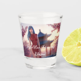 Verre A Shot Jeune Cheongsam Beauté Poster pour le Nouvel An ch
