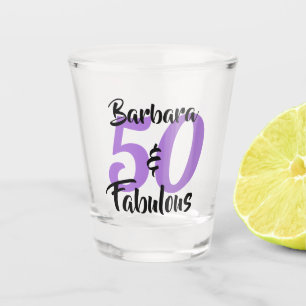 Verre A Shot Joli Personnalisé 50 et Fabuleux Personnalisé Rose