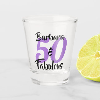 Verre A Shot Joli Personnalisé 50 et Fabuleux Personnalisé Rose