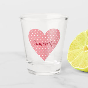 Verre A Shot Joli pois rose et blanc