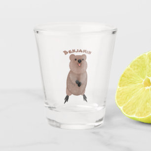 Verre A Shot Joli sourire mignon dessin animé quokka