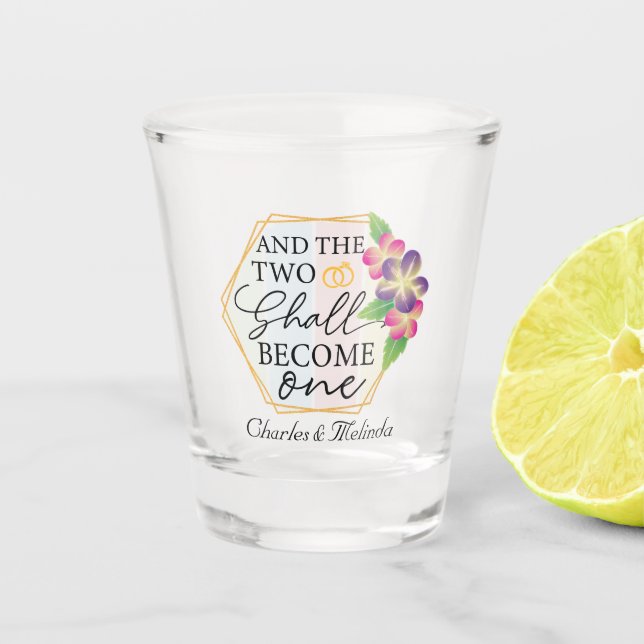 Verre A Shot jolie fête de fiançailles ajouter des noms (Devant)