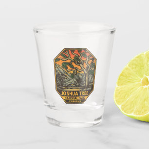 Verre A Shot Joshua Tree National Park Sunset Retro Emblem
