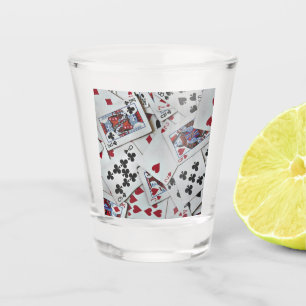 Verre A Shot Jouer aux cartes Poker Games Queen King