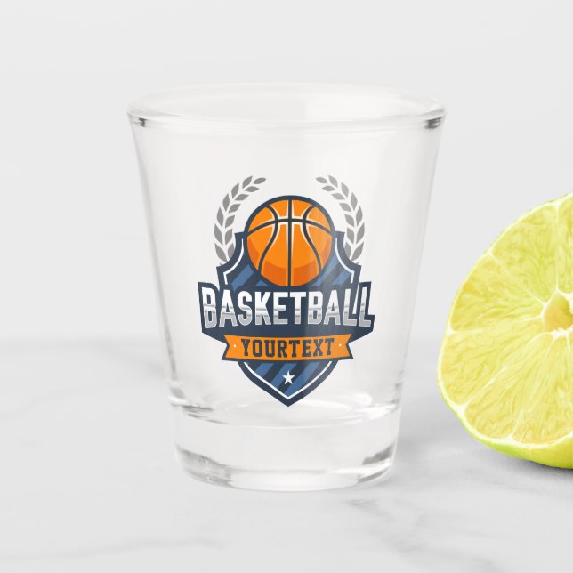 Verre A Shot Joueur de basket AJOUTER LE NOM Varsity School Tea (Devant)