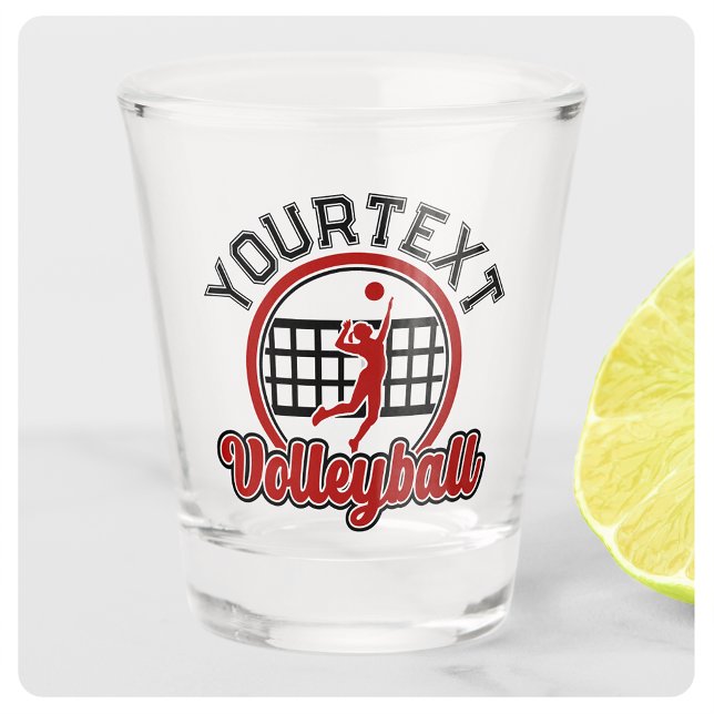 Verre A Shot Joueur de l'équipe de volleyball AJOUTER LE NOM Sp (Créateur téléchargé)