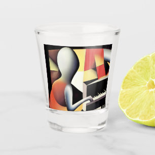 Verre A Shot Joueur de piano - Art à l'aérographe