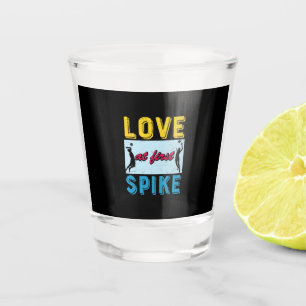 Verre A Shot Joueur de Volleyball Amour à la Première Frappe