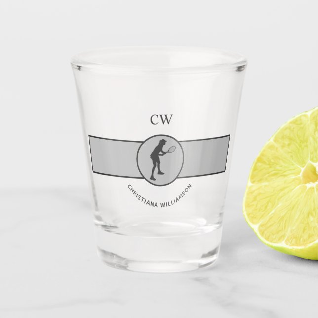 Verre A Shot Joueuse de tennis personnalisée Tennis Girl Cadeau (Devant)