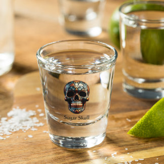 Verre A Shot Jour 3D du crâne mort, personnalisé