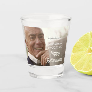 Verre A Shot Joyeuse retraite nom à ajouter photo années de ser