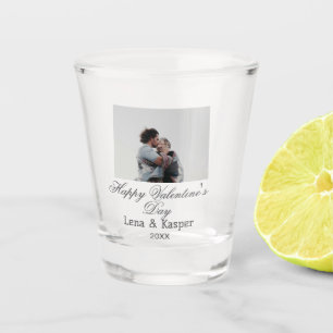 Verre A Shot Joyeuse Saint-Valentin couple photo moderne simple