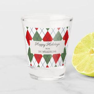 Verre A Shot Joyeuses fêtes Motif de Noël personnalisé