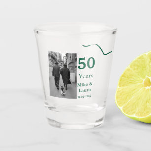 Verre A Shot Joyeux 50e anniversaire nom du couple date mariage