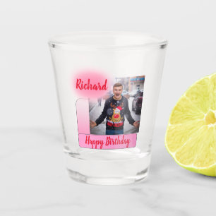 Verre A Shot Joyeux Anniversaire rose Gradient Moderne Ajouter