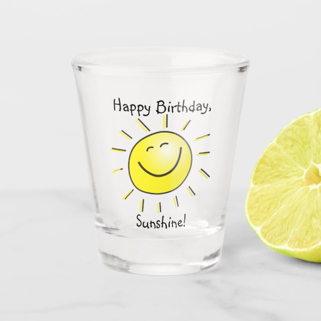 Verre A Shot Joyeux anniversaire, soleil ! (Devant)