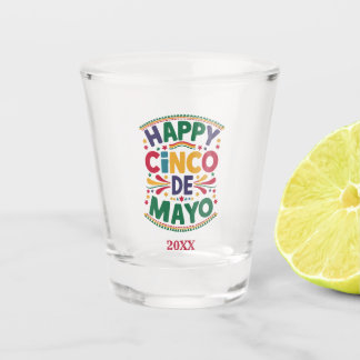Verre A Shot Joyeux Cinco de Mayo Coloré Date Fête