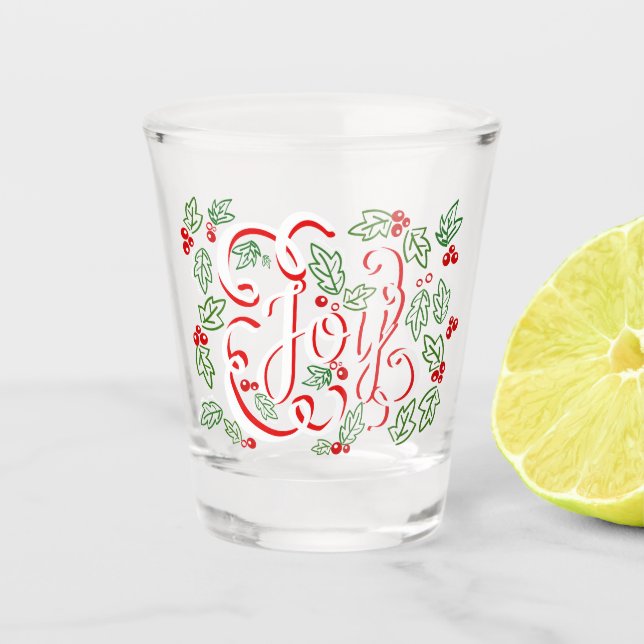Verre A Shot Joyeux Noël Festif Script (Devant)