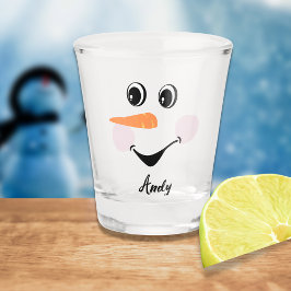 Verre A Shot Joyeux visage mignon Custom Snowman hiver vacances