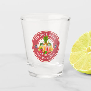 Verre A Shot Jus pressés à froid Smoothies nom du logo de la bo