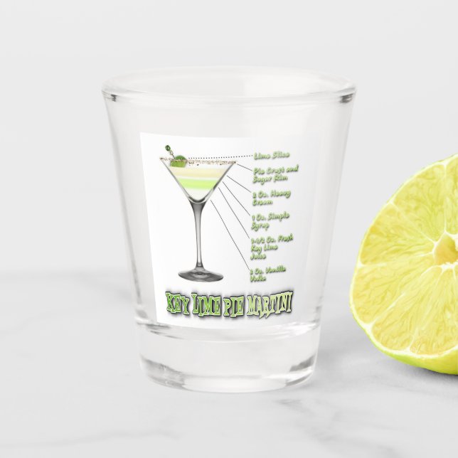 Verre A Shot Key Lime Pie Martini Cocktail Recette Art (Devant)