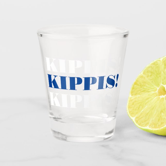 Verre A Shot Kipis bleu et blanc vitrage (Devant)