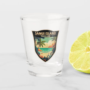 Verre A Shot Ko Samui Island Thaïlande Insigne d'art de voyage