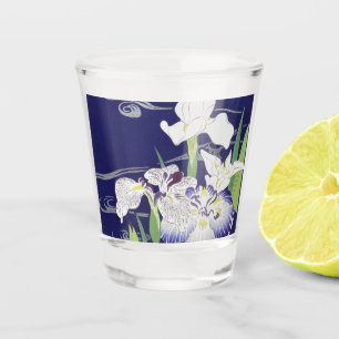 Verre A Shot Kogyo Tsukioka Irises, Art Fleur Japonais