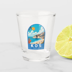 Verre A Shot Kos Grèce Travel Art Vintage