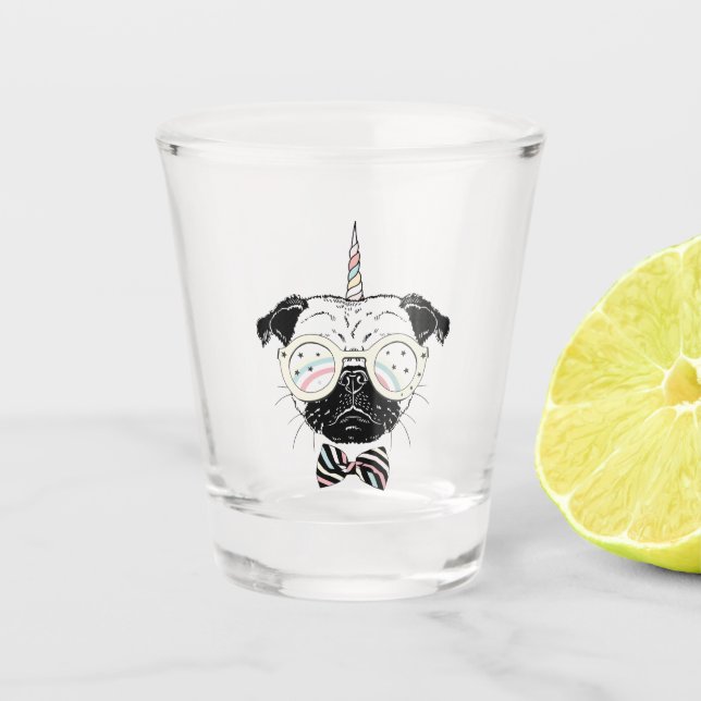 Verre A Shot La licorne de carlin | soit unique (Devant)