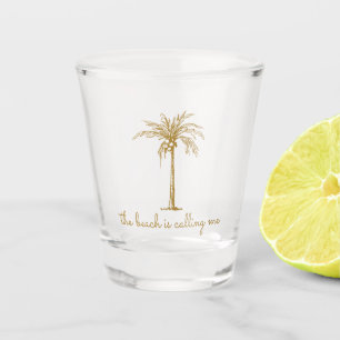 Verre A Shot La plage m'appelle Golden Coconut Palm Tree