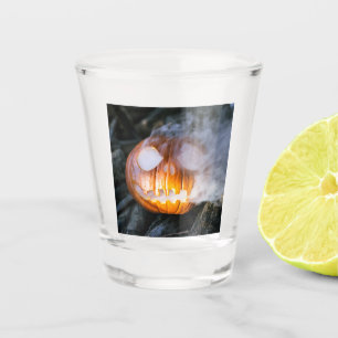 Verre A Shot La tête Jack-o-Lantern d'un cavalier sans tête