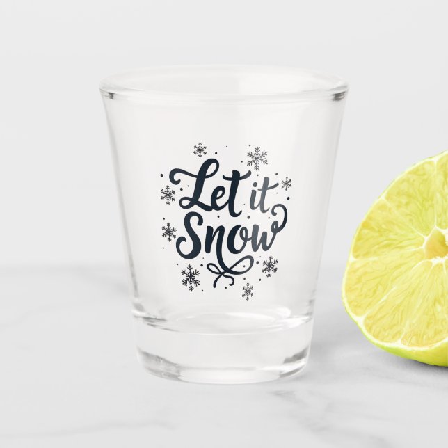Verre A Shot Laisser neiger Saison d'hiver Flamme de neige Noël (Devant)