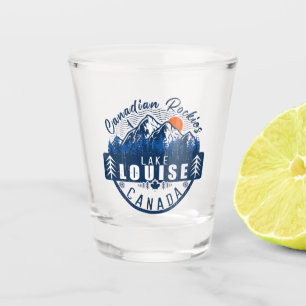 Verre A Shot Lake Louise Canada Vintage Rétro Sunset Souvenir