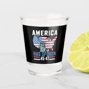 Verre A Shot L'Amérique a parlé 45 47 Trump Président Vintage