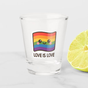 Verre A Shot L'amour est l'amour - Kawaii Rainbow Design