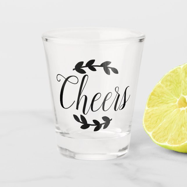 Verre A Shot Lauriers de noir de manuscrit d'acclamations (Devant)