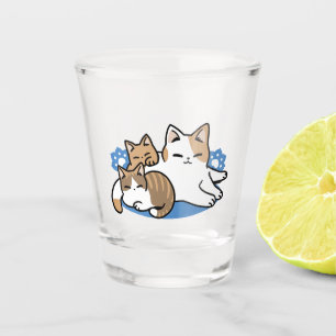 Verre A Shot Laze Furr Days - Cute Lazy Cats Design