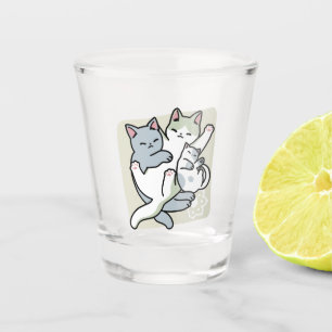 Verre A Shot Laze Furr Days - Cute Lazy Cats Design