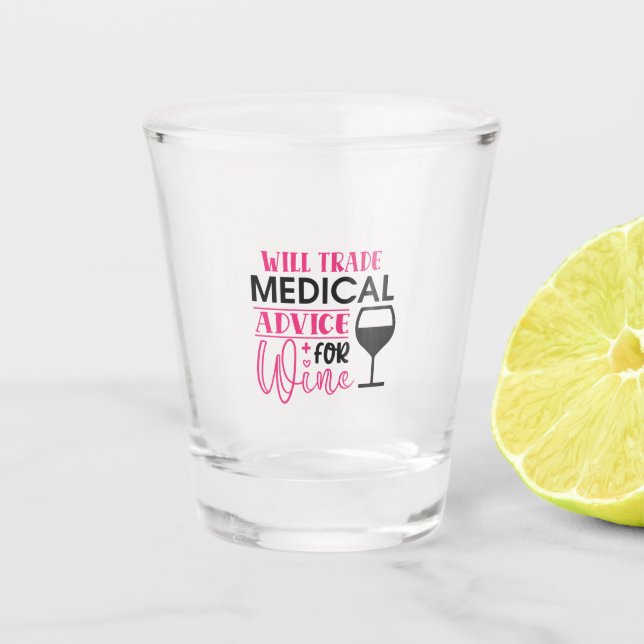 Verre A Shot Le Cadeau Infirmière Échangera Des Conseils Médica (Devant)