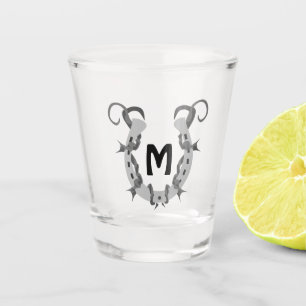 Verre A Shot Le fer à cheval enrobé dans un monogramme à barbel