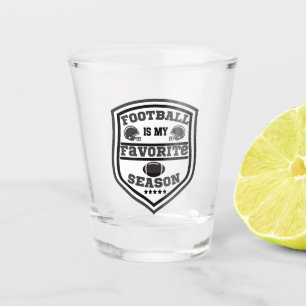 Verre A Shot Le Football Est Ma Saison Préférée Logo Gris Noir