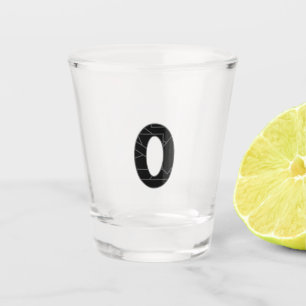 Verre A Shot Le nombre zéro (0) en noir