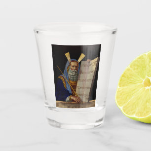 Verre A Shot Le prophète Moïse avec les tablettes de la loi